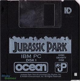 Artwork on the Disc for Jurassic Park on the Microsoft DOS.