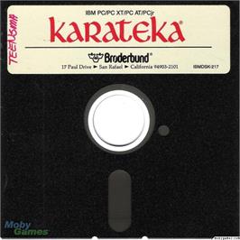 Artwork on the Disc for Karateka on the Microsoft DOS.
