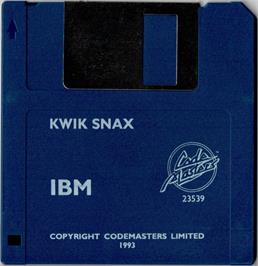 Artwork on the Disc for Kwik Snax on the Microsoft DOS.