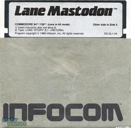 Artwork on the Disc for Lane Mastodon vs. the Blubbermen on the Microsoft DOS.