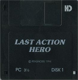 Artwork on the Disc for Last Action Hero on the Microsoft DOS.