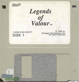 Artwork on the Disc for Legends of Valour on the Microsoft DOS.