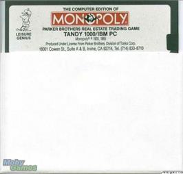 Artwork on the Disc for Leisure Genius presents Monopoly on the Microsoft DOS.