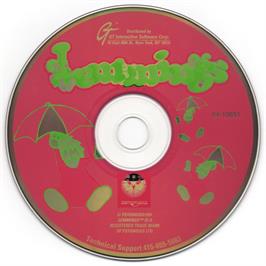 Artwork on the Disc for Lemmings on the Microsoft DOS.
