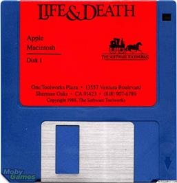 Artwork on the Disc for Life & Death on the Microsoft DOS.