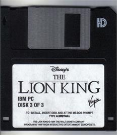 Artwork on the Disc for Lion King, The on the Microsoft DOS.