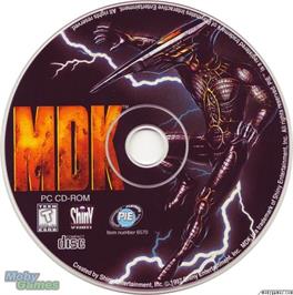 Artwork on the Disc for MDK on the Microsoft DOS.