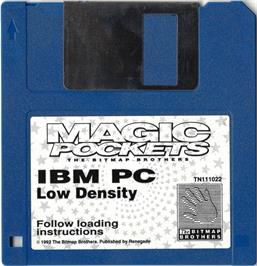Artwork on the Disc for Magic Pockets on the Microsoft DOS.
