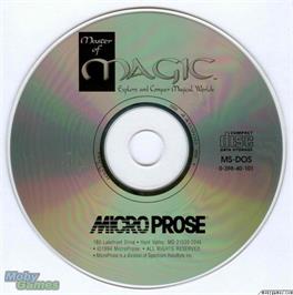 Artwork on the Disc for Master of Magic on the Microsoft DOS.