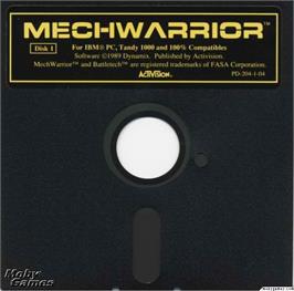 Artwork on the Disc for MechWarrior on the Microsoft DOS.