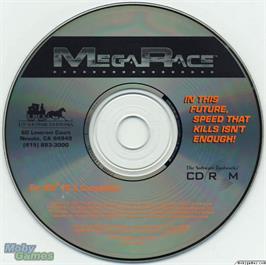 Artwork on the Disc for MegaRace on the Microsoft DOS.