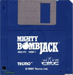 Artwork on the Disc for Mighty Bombjack on the Microsoft DOS.