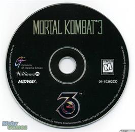 Artwork on the Disc for Mortal Kombat 3 on the Microsoft DOS.