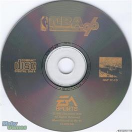 Artwork on the Disc for NBA Live 96 on the Microsoft DOS.