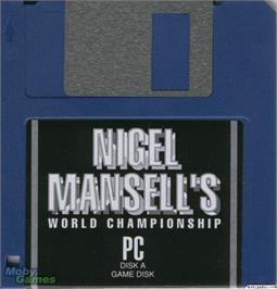 Artwork on the Disc for Nigel Mansell's World Championship on the Microsoft DOS.