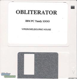 Artwork on the Disc for Obliterator on the Microsoft DOS.