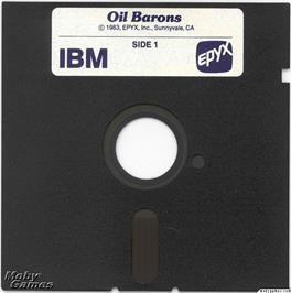 Artwork on the Disc for Oil Barons on the Microsoft DOS.