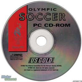 Artwork on the Disc for Olympic Soccer on the Microsoft DOS.