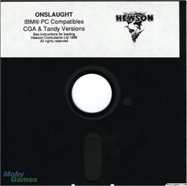 Artwork on the Disc for Onslaught on the Microsoft DOS.