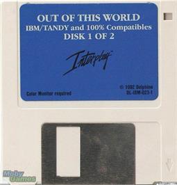 Artwork on the Disc for Out of This World on the Microsoft DOS.
