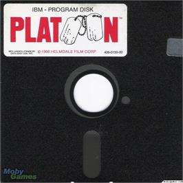 Artwork on the Disc for Platoon on the Microsoft DOS.