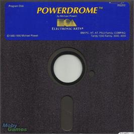 Artwork on the Disc for Powerdrome on the Microsoft DOS.