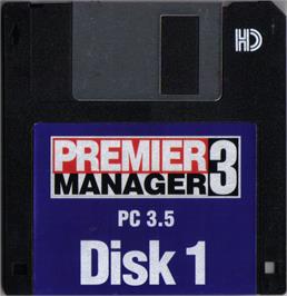 Artwork on the Disc for Premier Manager 3 on the Microsoft DOS.