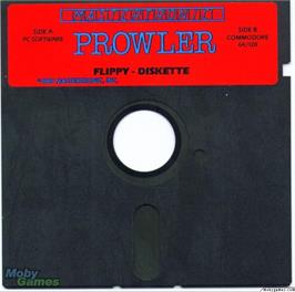 Artwork on the Disc for Prowler on the Microsoft DOS.
