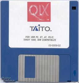 Artwork on the Disc for QIX on the Microsoft DOS.