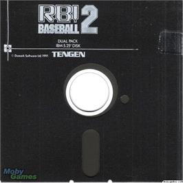 Artwork on the Disc for R.B.I. Baseball 2 on the Microsoft DOS.