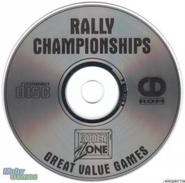 Artwork on the Disc for Rally Championships on the Microsoft DOS.