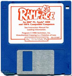 Artwork on the Disc for Rampage on the Microsoft DOS.