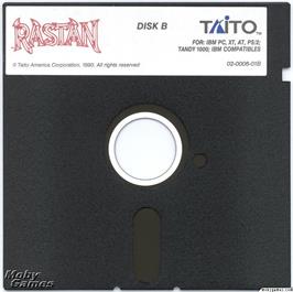 Artwork on the Disc for Rastan on the Microsoft DOS.