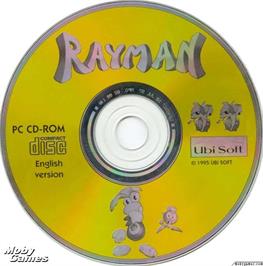 Artwork on the Disc for Rayman on the Microsoft DOS.