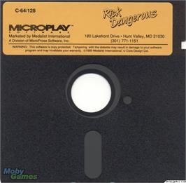 Artwork on the Disc for Rick Dangerous on the Microsoft DOS.