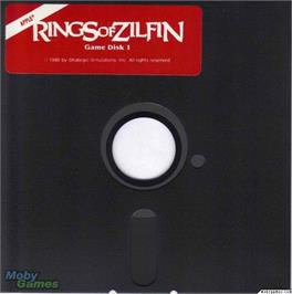 Artwork on the Disc for Rings of Zilfin on the Microsoft DOS.