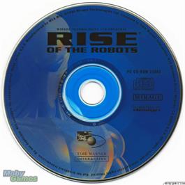 Artwork on the Disc for Rise of the Robots on the Microsoft DOS.