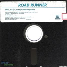 Artwork on the Disc for Road Runner on the Microsoft DOS.