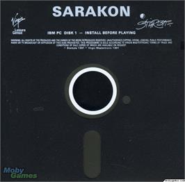 Artwork on the Disc for Sarakon on the Microsoft DOS.