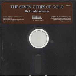 Artwork on the Disc for Seven Cities of Gold on the Microsoft DOS.