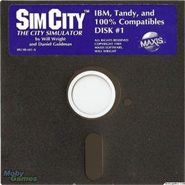 Artwork on the Disc for SimCity on the Microsoft DOS.
