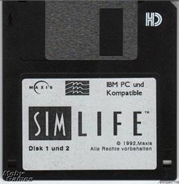 Artwork on the Disc for SimLife on the Microsoft DOS.