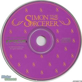 Artwork on the Disc for Simon the Sorcerer on the Microsoft DOS.