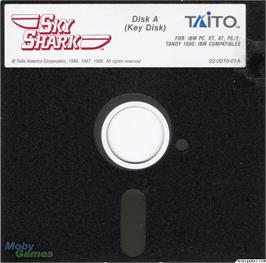 Artwork on the Disc for Sky Shark on the Microsoft DOS.