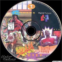 Artwork on the Disc for Slam City with Scottie Pippen on the Microsoft DOS.