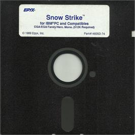 Artwork on the Disc for Snowstrike on the Microsoft DOS.