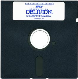 Artwork on the Disc for Space Station Oblivion on the Microsoft DOS.