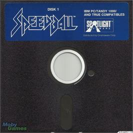 Artwork on the Disc for Speedball on the Microsoft DOS.