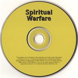 Artwork on the Disc for Spiritual Warfare on the Microsoft DOS.