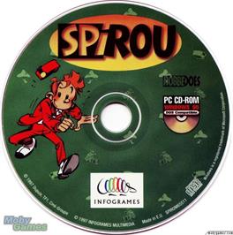 Artwork on the Disc for Spirou on the Microsoft DOS.